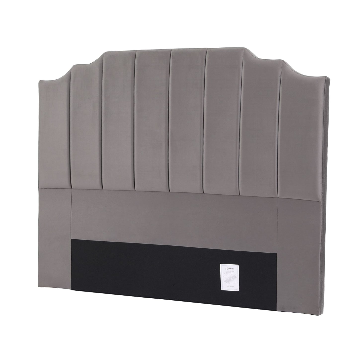 Bed Head Headboard Velvet 153cm - Grey Queen