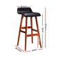 Set of 4 Geleen Bar Stools Wooden Stool - Black