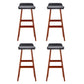 Set of 4 Geleen Bar Stools Wooden Stool - Black