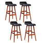 Set of 4 Geleen Bar Stools Wooden Stool - Black