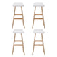 Set of 4 Geleen Bar Stools Wooden Stool - White