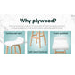 Set of 4 Geleen Bar Stools Wooden Stool - White