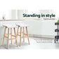 Set of 4 Geleen Bar Stools Wooden Stool - White