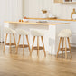 Set of 4 Bern Bar Stools Padded Leather Wooden - Beige
