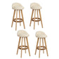 Set of 4 Bern Bar Stools Padded Leather Wooden - Beige
