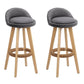 Set of 2 Bern Fabric Backrest Bar Stools - Grey