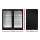 Bar Fridge 2 Glass Door Commercial Display Freezer Drink Beverage Cooler Black