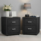 Set of 2 Kildonan Bedside Tables Fabric with 2 Drawers - Charcoal