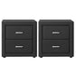 Set of 2 Kildonan Bedside Tables Fabric with 2 Drawers - Charcoal
