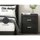 Set of 2 Kildonan Bedside Tables Fabric with 2 Drawers - Charcoal