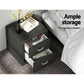 Set of 2 Kildonan Bedside Tables Fabric with 2 Drawers - Charcoal