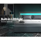 Boston LED Bed Frame Fabric Gas Lift Storage - Grey Double