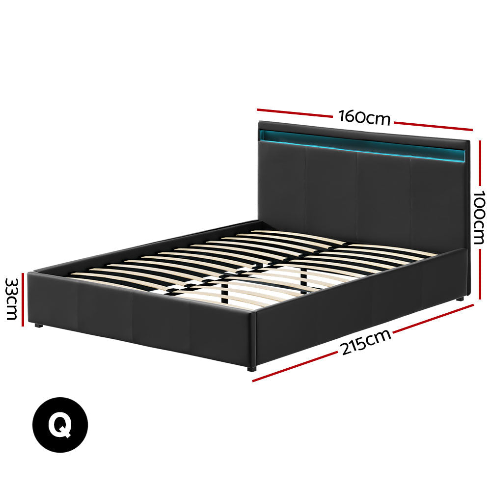 Mars Bed & Mattress Package - Black Queen