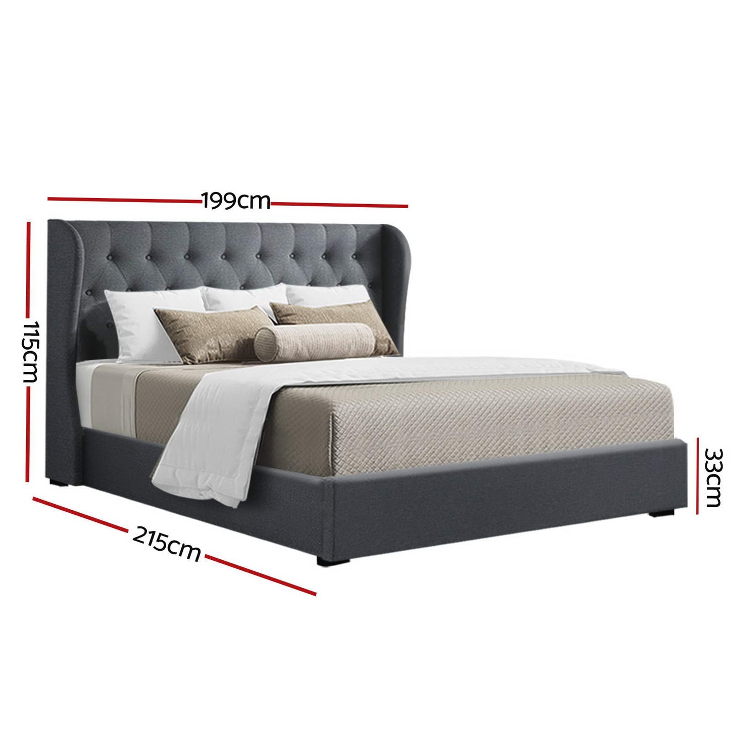 Onyx Bed & Mattress Package - Charcoal King
