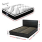 Venus Bed & Mattress Package with 32cm Mattress RGB LED - Black Queen