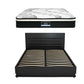 Venus Bed & Mattress Package with 32cm Mattress RGB LED - Black Queen