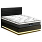 Venus Bed & Mattress Package with 32cm Mattress RGB LED - Black Queen