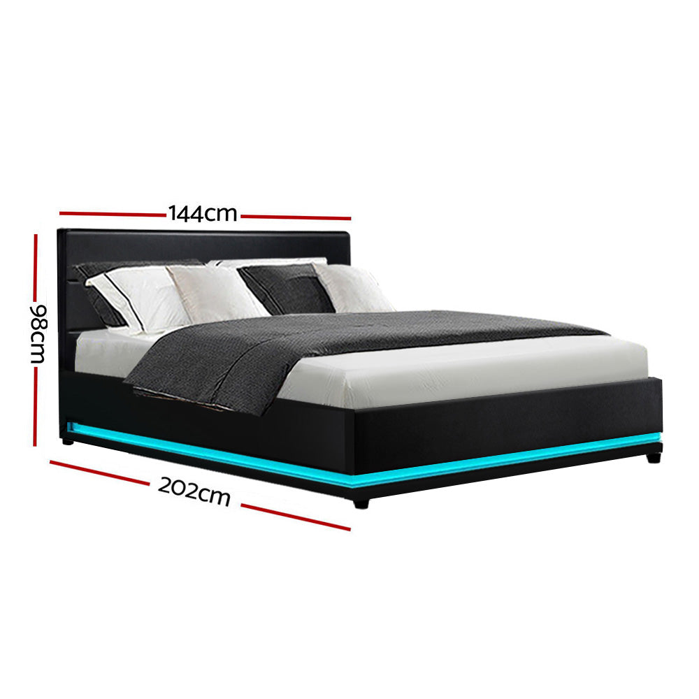 Venus Bed & Mattress Package with 22cm Mattress - Black Double