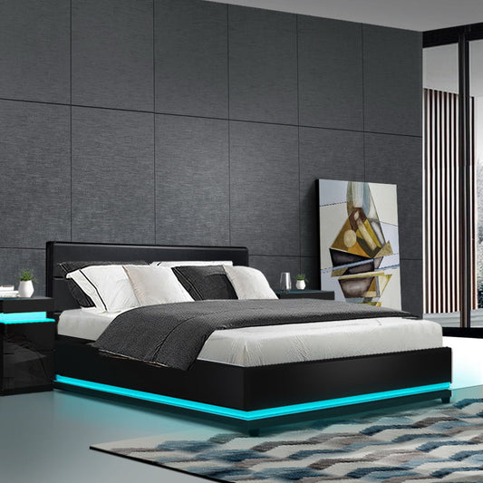 Venus Bed & Mattress Package with 22cm Mattress - Black Double
