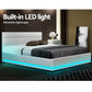 Azalea LED White Bed Frame PU Leather Gas Lift Storage - Double