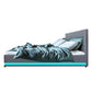 Azalea LED Grey Bed Frame Fabric Gas Lift Storage - Queen
