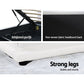 Azalea LED Bed Frame PU Leather Gas Lift Storage - White Queen