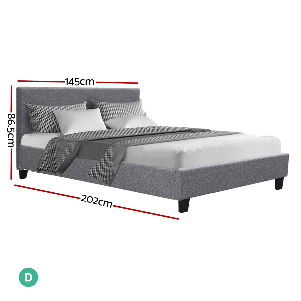 Saturn Bed & Mattress Package - Grey Double