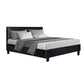 Trenton Bed Frame PU Leather - Black Double