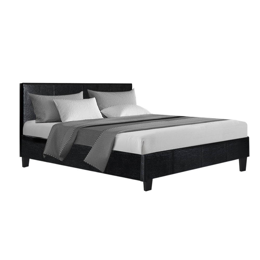 Saturn Bed & Mattress Package - Black Double