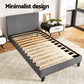 Trenton Bed Frame Fabric - Grey King Single