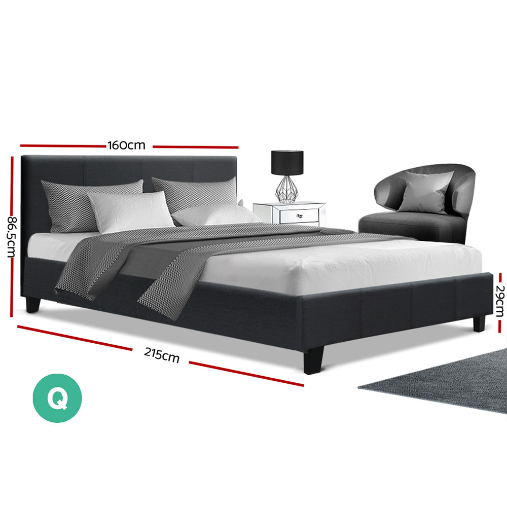 Saturn Bed & Mattress Package - Charcoal Queen