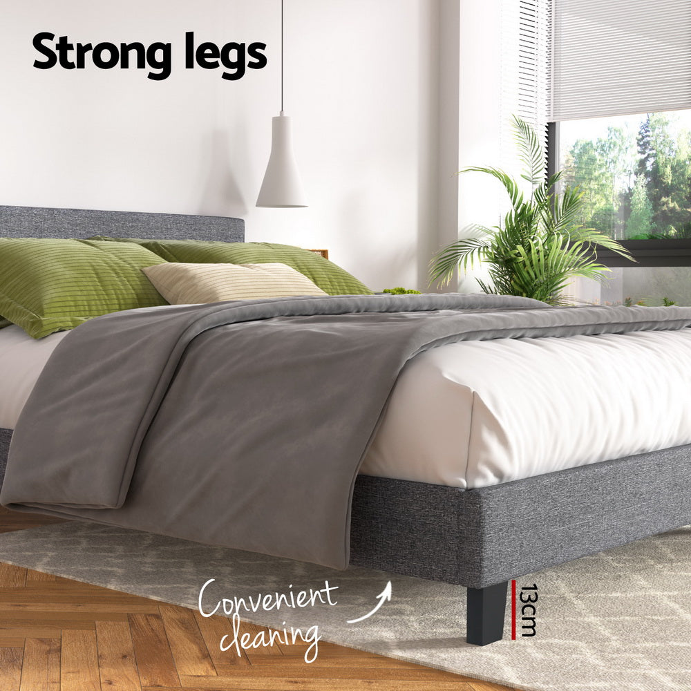 Trenton Grey Bed Frame Fabric - Queen