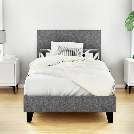 Trenton Bed Frame Fabric - Grey Single