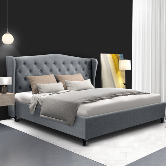 Diamond Bed & Mattress Package - Grey King