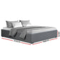 Mimosa Gas Lift Bed Frame Base With Storage Platform Fabric - Grey Double
