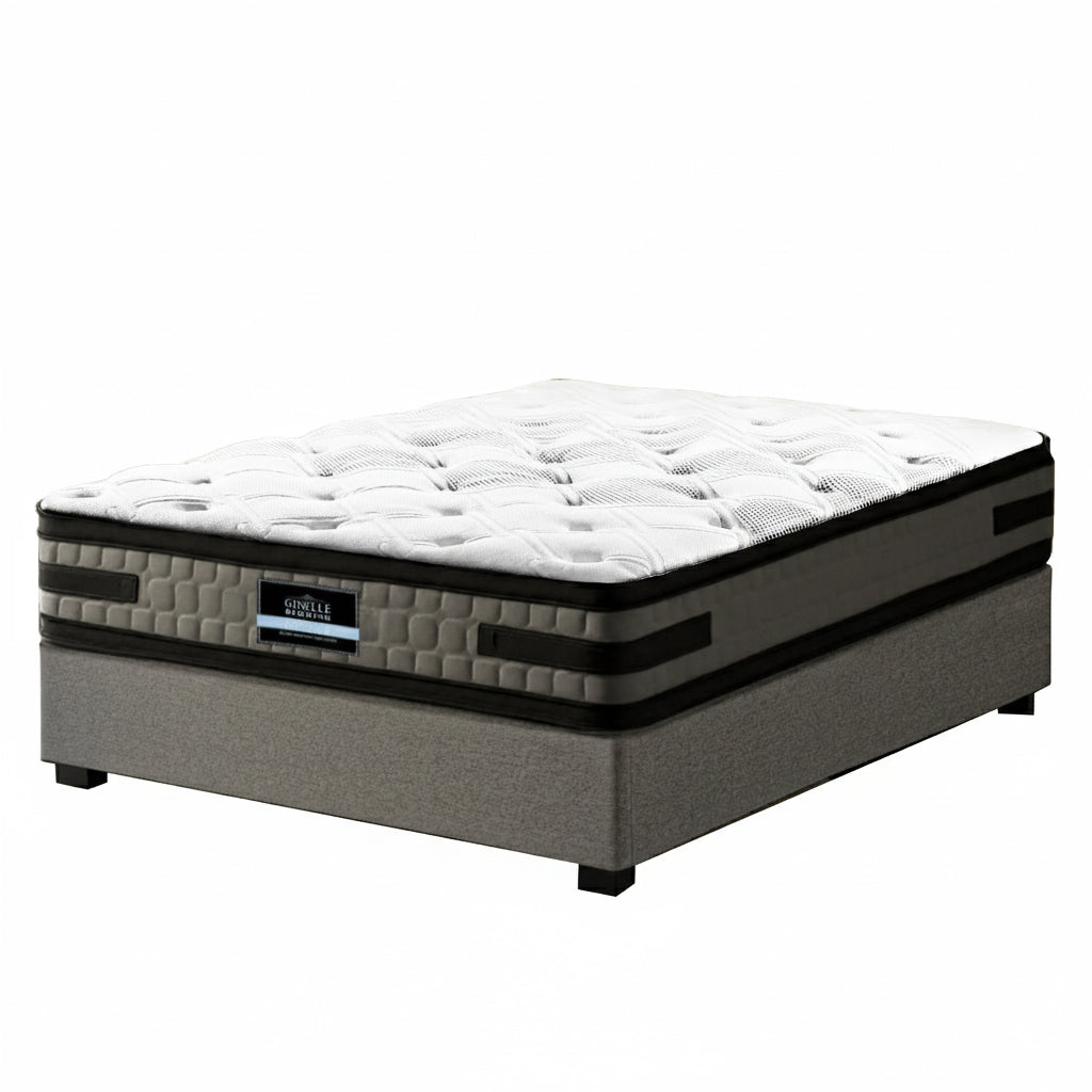 Mercury Bed & Mattress Package with 36cm Mattress Gas Lift Base - Grey King Single