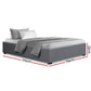 Mimosa Gas Lift Bed Frame Base With Storage Platform Fabric - Grey King Single
