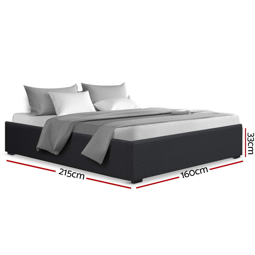 Mercury Bed & Mattress Package with 34cm Mattress - Charcoal Queen