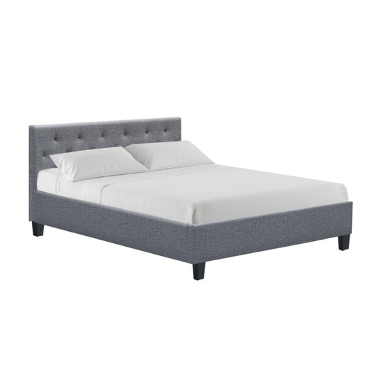 Valencia Bed Frame Fabric- Grey Double