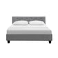 Valencia Bed Frame Fabric- Grey Double