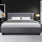 Valencia Bed Frame Fabric- Grey Queen