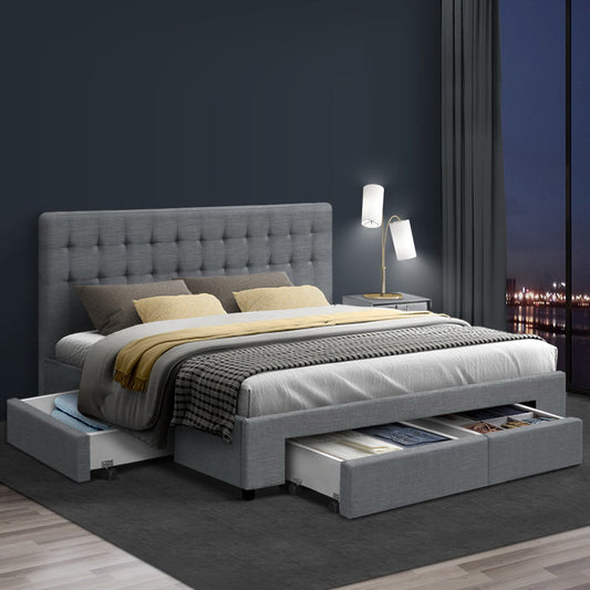 Pluto Bed & Mattress Package - Grey King