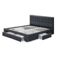 Venice Bed Frame Fabric Storage Drawers - Charcoal Queen