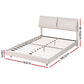 Velora Bed Frame RGB LED Floating Beds Adjustable Headboard - Beige White Double