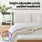 Velora Bed Frame RGB LED Floating Beds Adjustable Headboard - Beige White Double