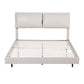 Velora Bed Frame RGB LED Floating Beds Adjustable Headboard - Beige White Queen