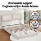 Velora Bed Frame RGB LED Floating Beds Adjustable Headboard - Beige White Queen