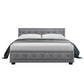 Savannah Fabric Bed Frame Gas Lift Storage - Grey Double