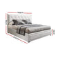 Savannah Bed Frame PU Leather Gas Lift Storage - White Double