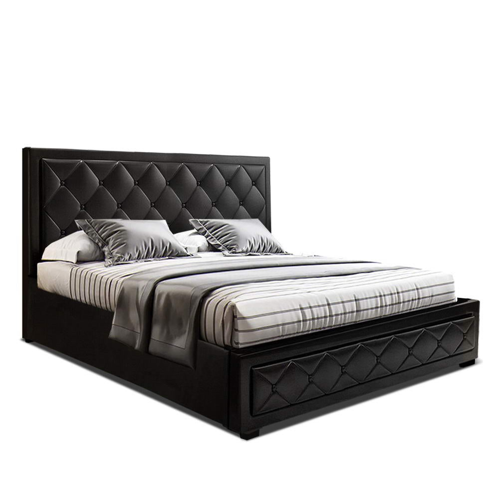 Amethyst Bed & Mattress Package - Black Queen